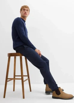 bonprix Große Größen|Anzüge & Sakkos|Baukasten-Schlupfhose, Regular Fit dunkelblau meliert