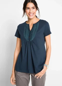 Baumwoll Flammgarn-Shirt, Kurzarm|bonprix Online