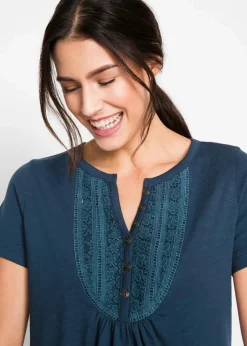 Baumwoll Flammgarn-Shirt, Kurzarm|bonprix Online