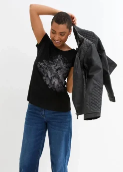 Baumwoll Flammgarn-Shirt, Kurzarm|bonprix Best