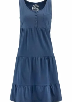 bonprix Bekleidung·Pullover & Strickjacken|Kleider|Baumwoll Jerseykleid, kurz indigo