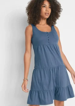 bonprix Bekleidung·Pullover & Strickjacken|Kleider|Baumwoll Jerseykleid, kurz indigo