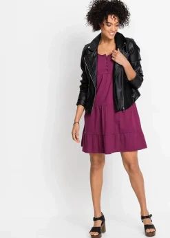 Baumwoll Jerseykleid, kurz|bonprix