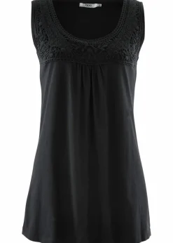 Baumwoll Longtop mit Spitze|bonprix Best