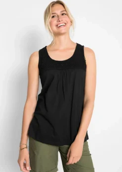 Baumwoll Longtop mit Spitze|bonprix Best