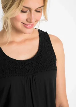 Baumwoll Longtop mit Spitze|bonprix Best