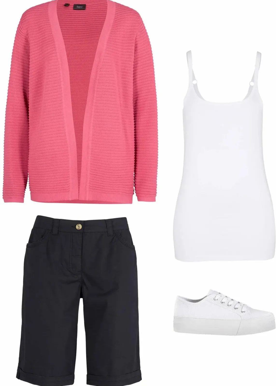 Baumwoll Papertouch-Bermuda mit Bequembund|bonprix Sale