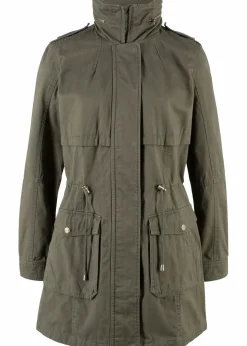 bonprix Bekleidung·Hosen|Jacken & Mäntel|Baumwoll Parka mit Jerseyfutter dunkeloliv
