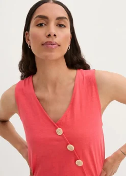 bonprix Bekleidung·Jacken & Mäntel|Blusen & Tuniken|Baumwoll Top in Wickeloptik mit Gummibund hummer