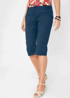 bonprix Bekleidung·Outdoorbekleidung|Bekleidung·Kleider|Baumwoll-Bermuda mit Bequembund dunkelblau