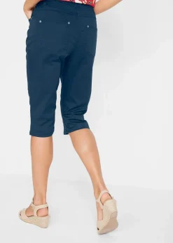 bonprix Bekleidung·Outdoorbekleidung|Bekleidung·Kleider|Baumwoll-Bermuda mit Bequembund dunkelblau