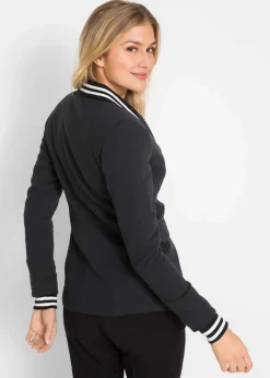 Baumwoll-Blazer mit gestreiften Details|bonprix Online