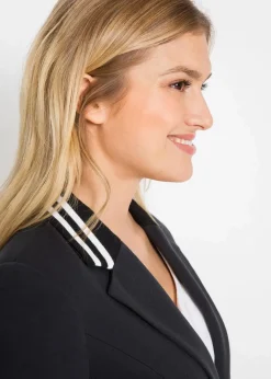 Baumwoll-Blazer mit gestreiften Details|bonprix Online