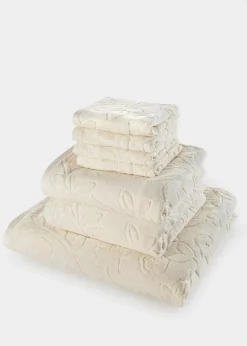 bonprix Handtücher|Baumwollhandtuch mit Hoch-Tief-Struktur beige