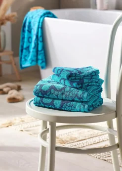 Baumwollhandtuch mit Jacquard-Blumen Design|bonprix Clearance