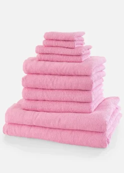 bonprix Handtücher|Baumwollhandtuch Set (10-tlg. Set) pink
