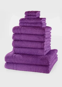 bonprix Handtücher|Baumwollhandtuch Set (10-tlg. Set) lila