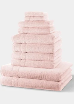 bonprix Handtücher|Baumwollhandtuch Set (10-tlg. Set) rosa