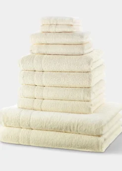 bonprix Handtücher|Baumwollhandtuch Set (10-tlg. Set) creme