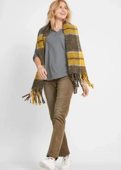 bonprix Shirts & Tops|Baumwoll-Henleyshirt mit Knopfleiste rauchgrau meliert