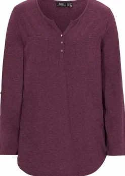 Baumwoll-Henleyshirt mit Knopfleiste|bonprix Sale