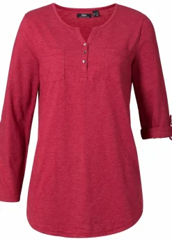 Baumwoll-Henleyshirt mit Knopfleiste|bonprix New
