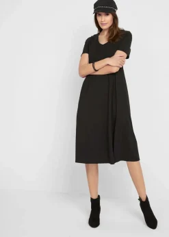 Baumwoll-Jerseykleid, Midilänge|bonprix Discount