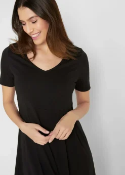 Baumwoll-Jerseykleid, Midilänge|bonprix Discount