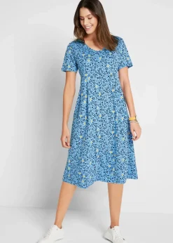 Baumwoll-Jerseykleid, Midilänge|bonprix Outlet