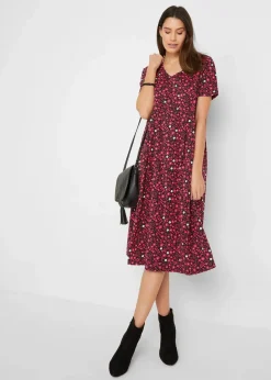 Baumwoll-Jerseykleid, Midilänge|bonprix