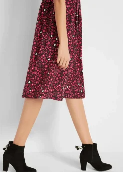 Baumwoll-Jerseykleid, Midilänge|bonprix