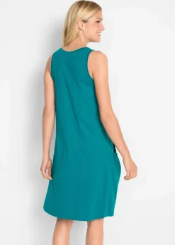 bonprix Kleider|Bekleidung·Pullover & Strickjacken|Baumwoll-Jerseykleid mit Taschen kobalttürkis