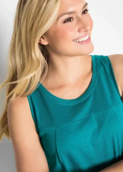 bonprix Kleider|Bekleidung·Pullover & Strickjacken|Baumwoll-Jerseykleid mit Taschen kobalttürkis