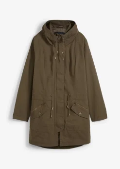 Baumwoll-Kurzparka mit Stehkragen, talliert|bonprix New
