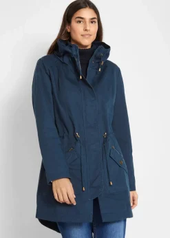 Baumwoll-Kurzparka mit Stehkragen, talliert|bonprix Outlet