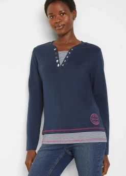 Baumwoll-Langarmshirt, 2 in 1-Optik|bonprix New