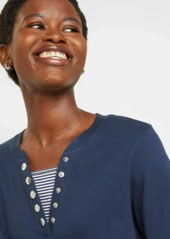 Baumwoll-Langarmshirt, 2 in 1-Optik|bonprix New