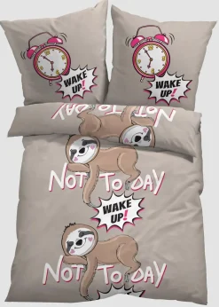 bonprix Bettwäsche|Baumwollmix-Bettwäsche beige