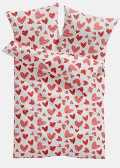 bonprix Bettwäsche|Baumwollmix-Bettwäsche weiß/rot