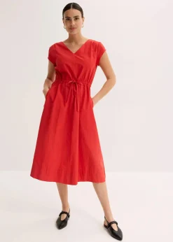 Baumwoll-Popeline Kleid mit variablem Zugband|bonprix Sale
