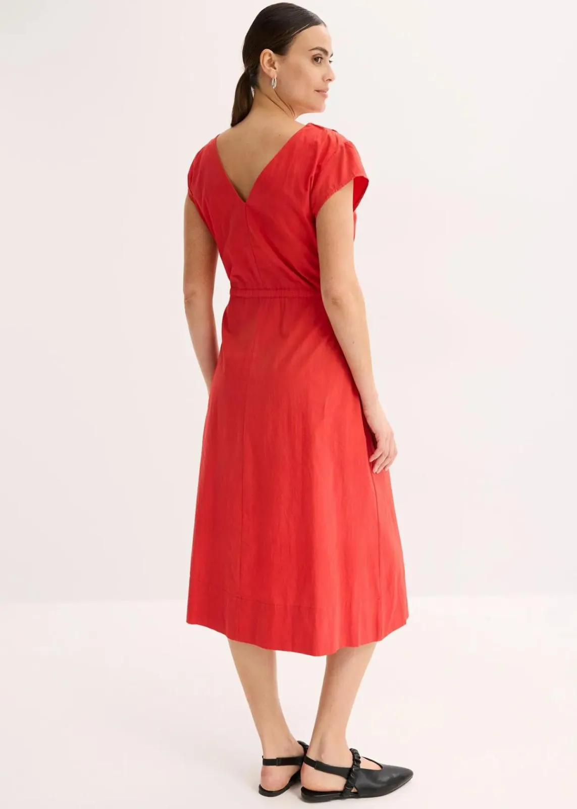 Baumwoll-Popeline Kleid mit variablem Zugband|bonprix Sale