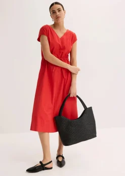 Baumwoll-Popeline Kleid mit variablem Zugband|bonprix Sale