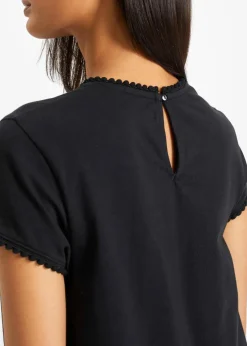 Baumwoll-Shirt mit Spitze|bonprix Clearance