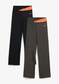Baumwoll-Sporthose, Bootcut (2er Pack)|bonprix Outlet