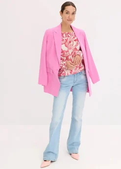 bonprix Bekleidung·Jacken & Mäntel|Blusen & Tuniken|bedruckte Carmenbluse weiß/pink floral