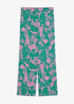 bonprix Bekleidung·Kleider|Hosen|bedruckte Hose lilapink/grün floral