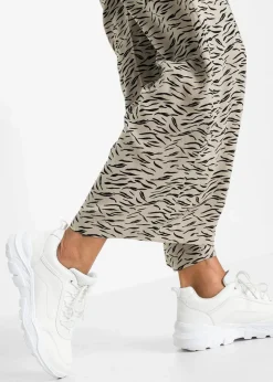 bonprix Bekleidung·Kleider|Hosen|Bedruckte Palazzo-Hose sand/schwarz zebra bedruckt