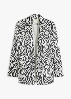 bonprix Zweiteiler & Sets|Blazer|bedruckter Blazer wollweiß/schwarz zebra bedruckt
