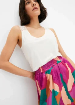 bonprix Bekleidung·Sportbekleidung|Röcke|bedruckter Satin-Rock pink/petrol bedruckt