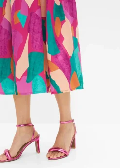 bonprix Bekleidung·Sportbekleidung|Röcke|bedruckter Satin-Rock pink/petrol bedruckt